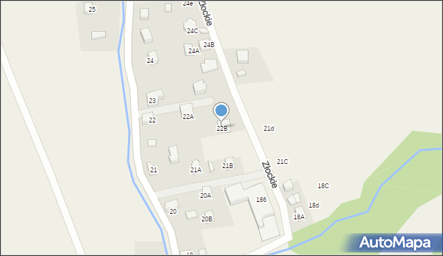 Złockie, Złockie, 22B, mapa Złockie