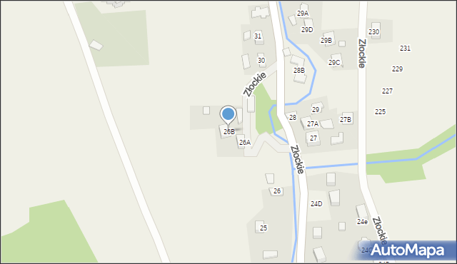 Złockie, Złockie, 26B, mapa Złockie