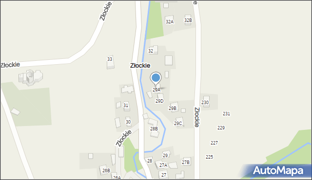 Złockie, Złockie, 29A, mapa Złockie