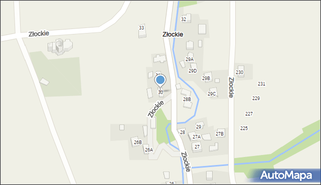 Złockie, Złockie, 30, mapa Złockie