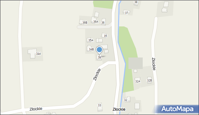 Złockie, Złockie, 34, mapa Złockie