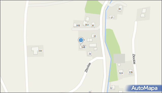 Złockie, Złockie, 34a, mapa Złockie