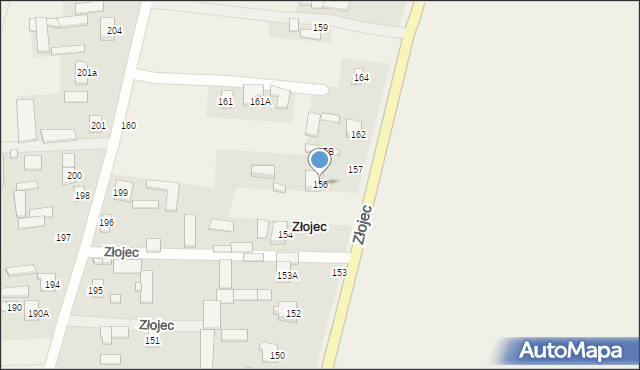 Złojec, Złojec, 156, mapa Złojec