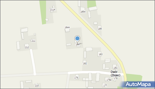 Złojec, Złojec, 184, mapa Złojec