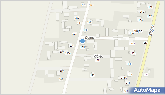 Złojec, Złojec, 195, mapa Złojec