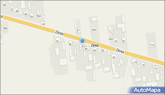 Złota, Złota, 86, mapa Złota