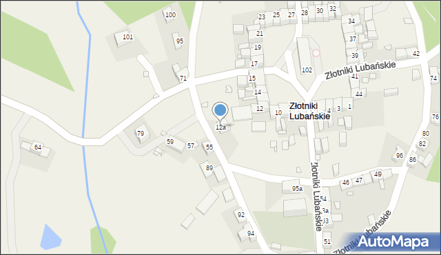 Złotniki Lubańskie, Złotniki Lubańskie, 12a, mapa Złotniki Lubańskie