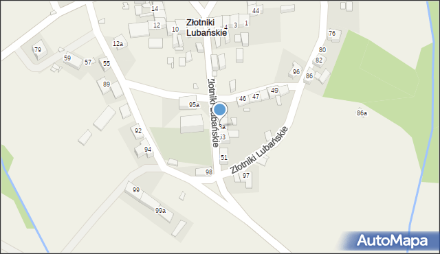 Złotniki Lubańskie, Złotniki Lubańskie, 53a, mapa Złotniki Lubańskie