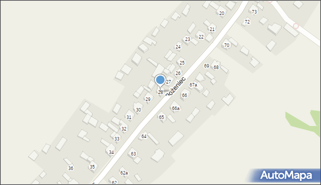 Złożeniec, Złożeniec, 28, mapa Złożeniec