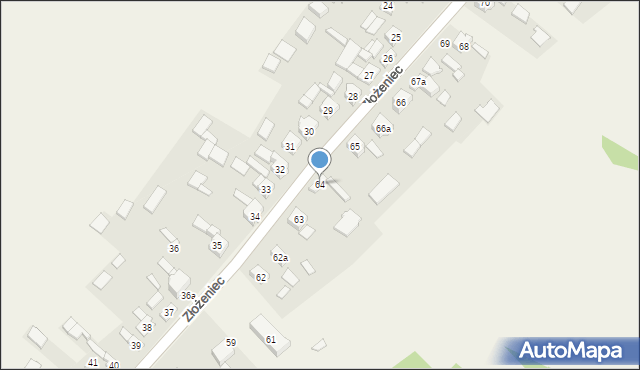 Złożeniec, Złożeniec, 64, mapa Złożeniec