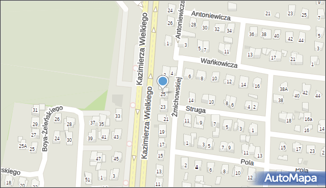 Białystok, Żmichowskiej Narcyzy, 25, mapa Białegostoku