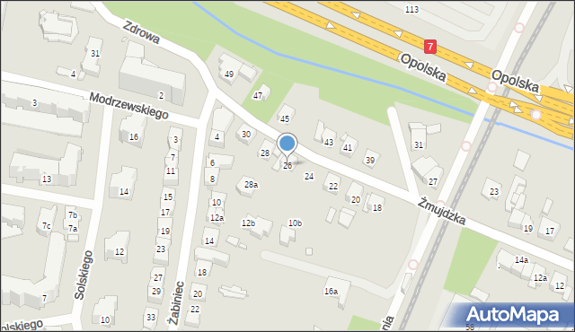 Kraków, Żmujdzka, 26, mapa Krakowa