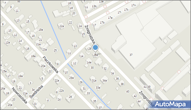 Poznań, Żmigrodzka, 28a, mapa Poznania