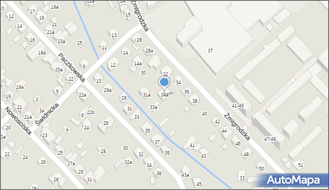 Poznań, Żmigrodzka, 34a, mapa Poznania