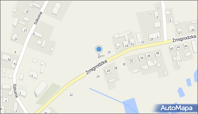 Radziądz, Żmigrodzka, 13, mapa Radziądz
