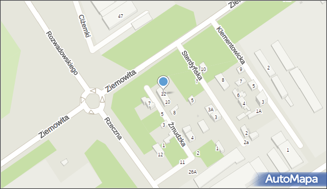 Warszawa, Żmudzka, 12, mapa Warszawy