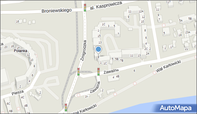 Wrocław, Żmigrodzka, 9, mapa Wrocławia