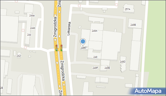 Wrocław, Żmigrodzka, 249C, mapa Wrocławia