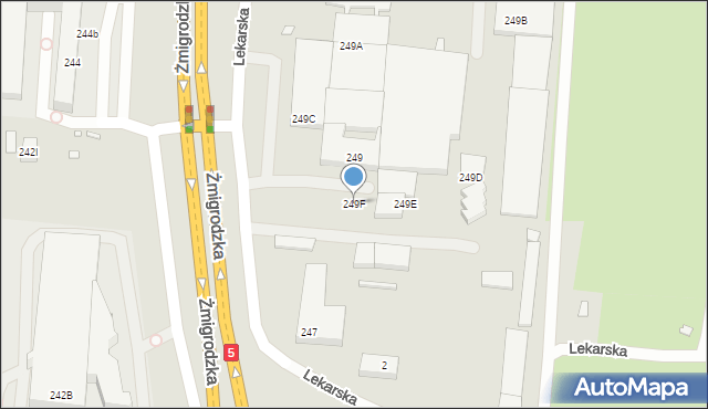 Wrocław, Żmigrodzka, 249F, mapa Wrocławia