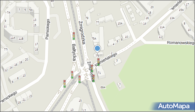 Wrocław, Żmigrodzka, 73, mapa Wrocławia