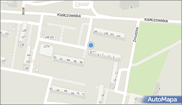 Wrocław, Żmudzka, 11, mapa Wrocławia