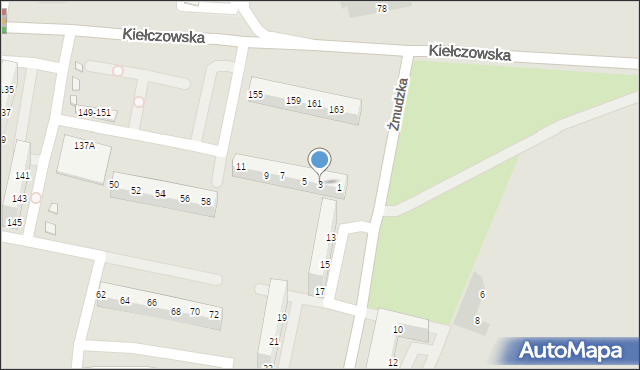 Wrocław, Żmudzka, 3, mapa Wrocławia