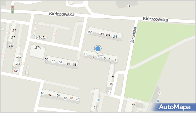 Wrocław, Żmudzka, 7, mapa Wrocławia