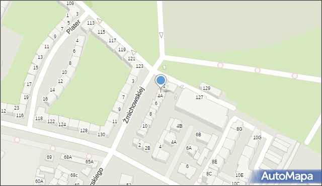 Wrocław, Żmichowskiej Narcyzy, 4, mapa Wrocławia