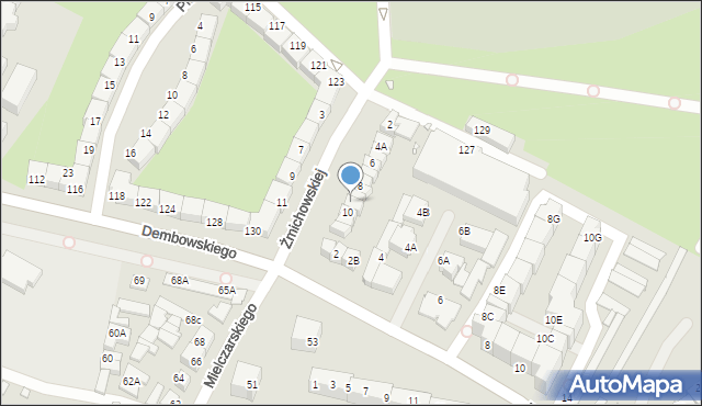 Wrocław, Żmichowskiej Narcyzy, 8B, mapa Wrocławia