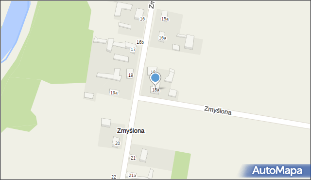 Zmyślona, Zmyślona, 18a, mapa Zmyślona