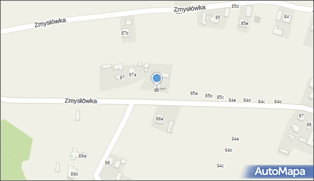 Zmysłówka, Zmysłówka, 86, mapa Zmysłówka
