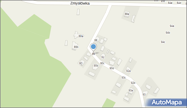 Zmysłówka, Zmysłówka, 89, mapa Zmysłówka