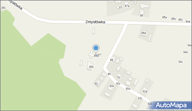 Zmysłówka, Zmysłówka, 89a, mapa Zmysłówka