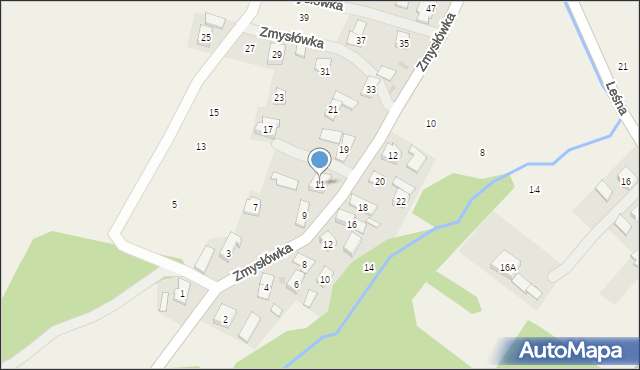 Zmysłówka, Zmysłówka, 11, mapa Zmysłówka