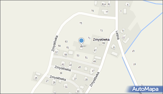 Zmysłówka, Zmysłówka, 65, mapa Zmysłówka