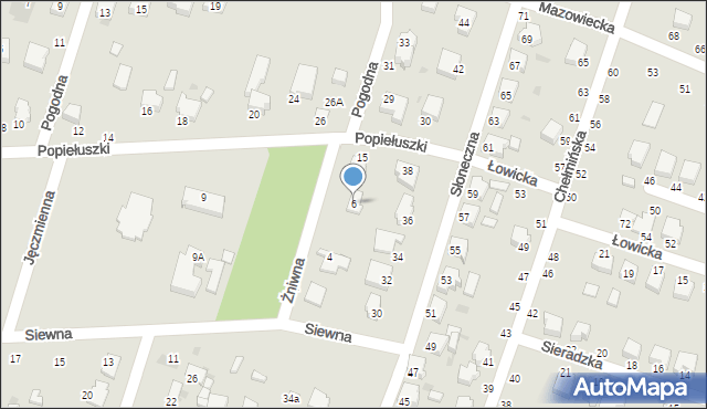 Bełchatów, Żniwna, 6, mapa Bełchatów