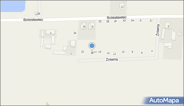 Bolesławiec, Żniwna, 18, mapa Bolesławca