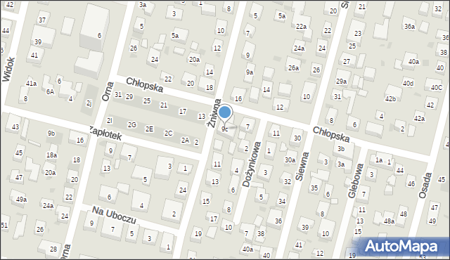 Bydgoszcz, Żniwna, 9c, mapa Bydgoszczy