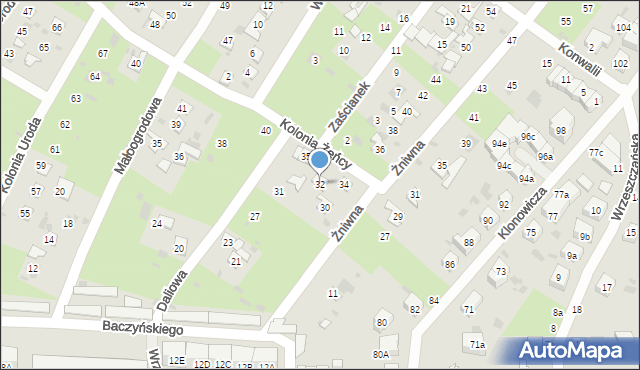 Gdańsk, Żniwna, 32, mapa Gdańska