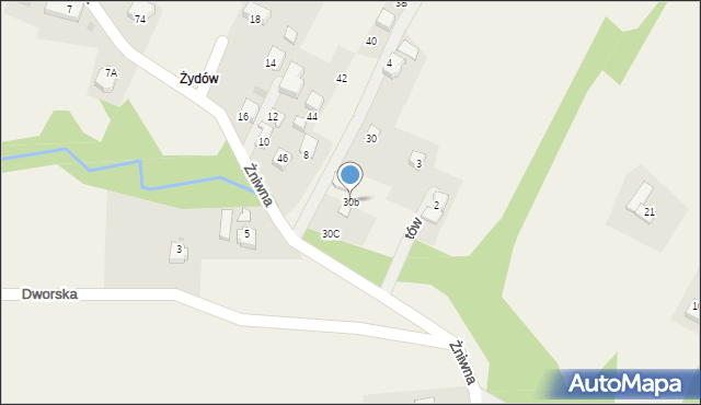 Goleszów, Żniwna, 30b, mapa Goleszów