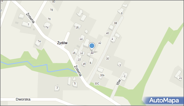 Goleszów, Żniwna, 44, mapa Goleszów