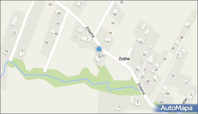 Goleszów, Żniwna, 7A, mapa Goleszów