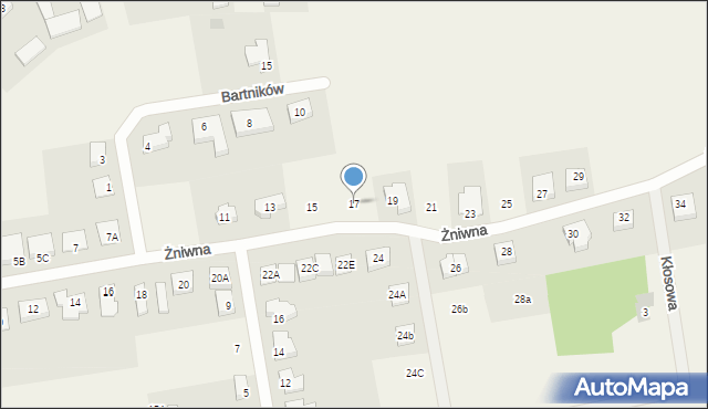 Gortatowo, Żniwna, 17, mapa Gortatowo
