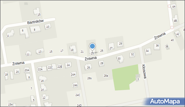 Gortatowo, Żniwna, 23, mapa Gortatowo