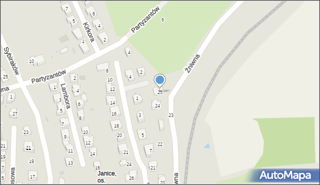 Gorzów Wielkopolski, Żniwna, 25, mapa Gorzów Wielkopolski