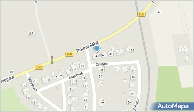 Gorzów Wielkopolski, Żniwna, 43, mapa Gorzów Wielkopolski