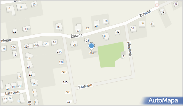 Jasin, Żniwna, 28a, mapa Jasin