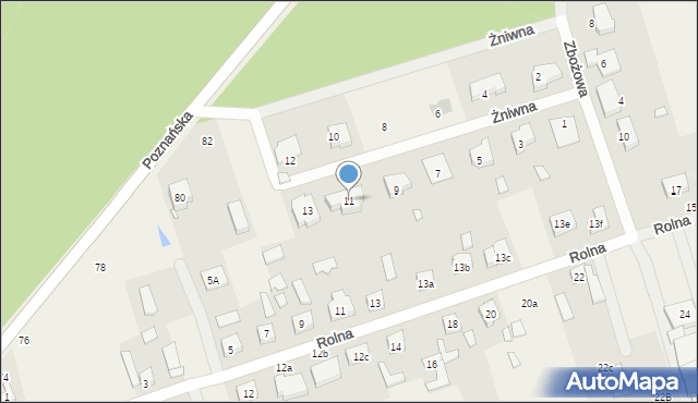 Kicin, Żniwna, 11, mapa Kicin