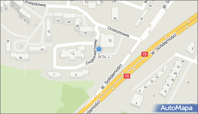 Kielce, Znojkiewiczowej Emilii, 1a, mapa Kielc