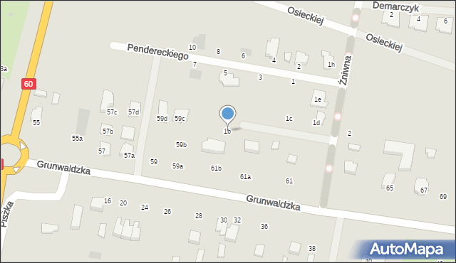 Kutno, Żniwna, 1b, mapa Kutno